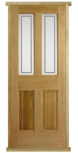 Malton Etched Prehung Solid Oak External Door